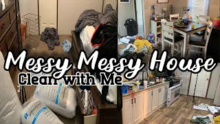 MESSY HOUSE CLEAN WITH ME| GET IT ALL DONE| CLEANING MOTIVATION| WIFE AND MOM OF 4