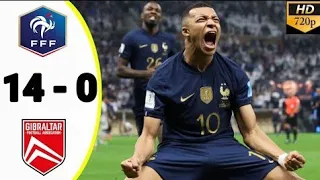 France vs Gibraltar 14 - 0 All Goals and Highlights - 🔥 2023 MBAPPE & GIROUD