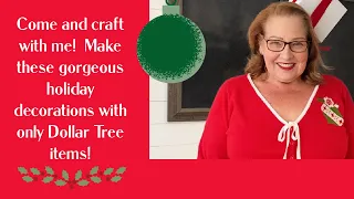 Make a pair of these beautiful holiday decorations 100% from Dollar Tree items!
