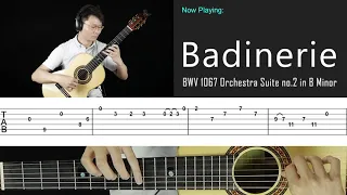 Badinerie Classical Guitar Tab (Simple Version)