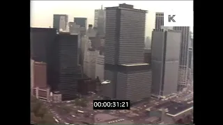 1980s NYC, Helicopter Flying into City