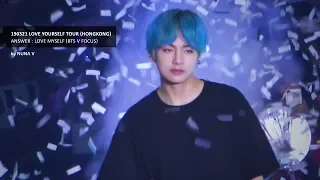 190321 LOVE YOURSELF Tour in HongKong - Answer : Love Myself / BTS V / 방탄소년단 뷔 (4K fancam)