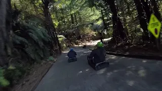 Rotorua luge advanced high speed run 6 overtakes