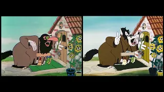 Disney Censorship: Three Little Pigs 1933 original vs 1948 reanimated scene