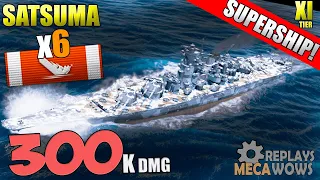 SUPERSHIP Satsuma 6 Kills & 300k Damage | World of Warships Gameplay 4k