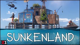 WATERWORLD Survival WITH Evil Zombie People ?! Sunkenland [E1]