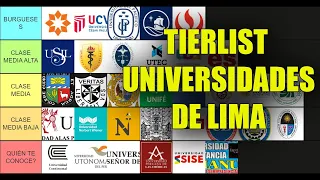 TIERLIST UNIVERSIDADES LIMEÑAS (Pitucas - pobr, es)