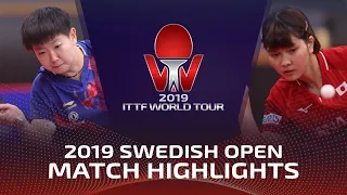 Sun Yingsha vs Honoka Hashimoto | 2019 ITTF Swedish Open Highlights (R16)