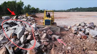 Ep89| Incredible Komatsu Dozers Skillfully Pushing larges Stone & Rock Project