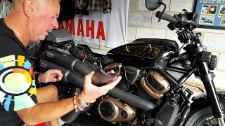 part 1, harley sportster s stock exhaust removal