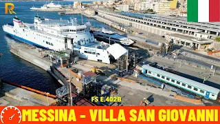 Cab Ride Messina - Villa San Giovanni - crossing the straits of Messina on the train ferry (Italy)4K