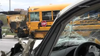 16 injured, 2 critically, in Chicago school bus crash