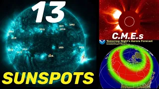 SUN GOES BEAST MODE‼️ 13 Sunspot Regions‼️ Ibu Volcano Eruption