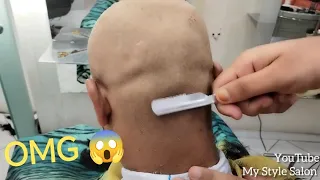 Attractive Dandruff head shave tutorial for Men's ||Takla Head shave #asmr #barber #headshave