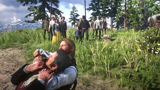 RDR2 - The gang's reaction if Arthur tries to kill Dutch in the camp