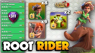 EASILY Get 3 Stars🔴ROOT RIDER Spam Overgrowth Spells🔴TH16 Attack Strategy🔴Clash Of Clans