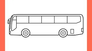 How to draw a BUS step by step / drawing bus easy