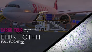 Qatar Cargo PMDG 777 Maastricht to Doha EHBK-OTHH Full flight  VATSIM P3DV4.5