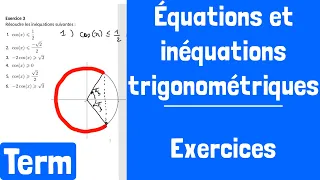 Exercices : Équations et inéquations trigonométriques