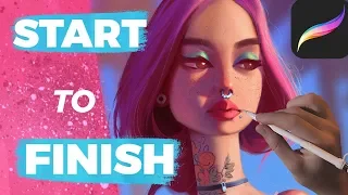 How to Paint in PROCREATE - Painting a Portrait from Start to Finish