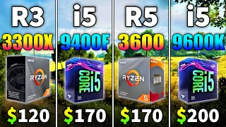 Ryzen 3 3300X vs Core i5 9400F vs Ryzen 5 3600 vs Core i5 9600K