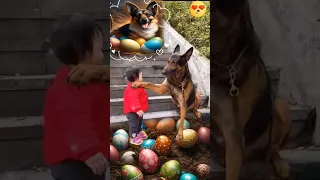 The Cutest Babysitter Dog on Easter day! 🐶👶💞#cutebaby #dog