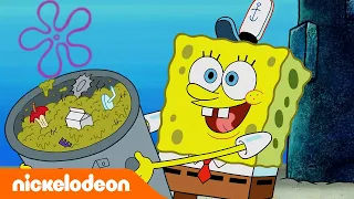 SpongeBob | SpongeBob dan Squidward jadi Petugas Kebersihan!| Nickelodeon Bahasa