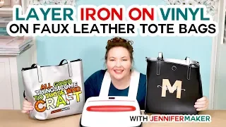 How to Layer Iron-On Vinyl on a Faux Leather Totebag