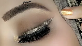 How To Apply Glitter Eyeliner // Smudge Winged Eyeliner Tutorial #eyelinertutorial #glittermakeup