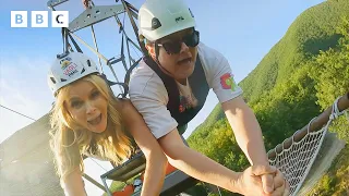 Amanda & Alan take on TERRIFYING Zip Wire in Italy | Amanda & Alan's Italian Job - BBC