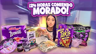 24 HORAS COMIENDO MORADO! *OMG*🍔🍩💜