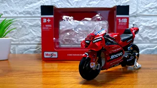 Maisto 1:18 DUCATI Desmosedici GP21 (Francesco Bagnaia 63) || Unboxing Diecast