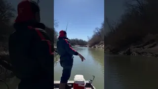 Catfish fishing in the Trinity River on a River Rat jet boat