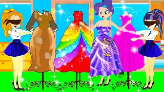 MLP Equestria Girls Animated Compilation Series | Rich And Poor Fairy Tale Dress Up And Friends