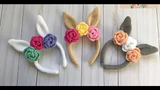 Crochet Bunny Ears Headband | Truc Nguyen Handmade.