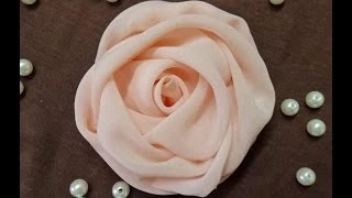 DIY chiffon rose,fabric rose tutorial,how to make