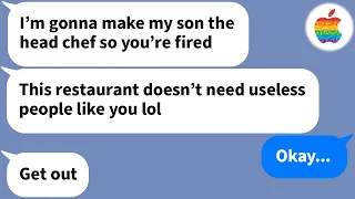 【Apple】  The owner's wife fired me because I'm worse than her son at cooking