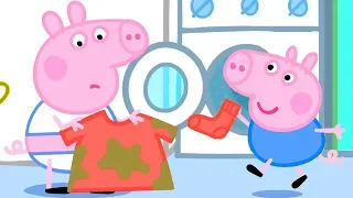 Peppa Pig Washes Clothes Challenge | Peppa Pig Official Family Kids Cartoon