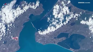 ISS flies over the Black and Caspian Seas //Turkey, Crimea, Krasnodar Krai, Caucasus, Volga//