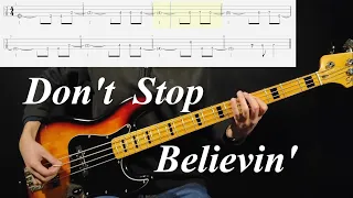 Journey - Don't Stop Believin' Bass Cover (With Tabs & Backing Track)