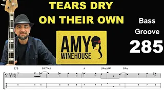 TEARS DRY ON THEIR OWN (Amy Winehouse) How to Play Bass Groove Cover with Score & Tab Lesson