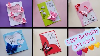 5 Handmade card tutorial / Birthday card making | วิธีทำ การ์ดวันเกิด 5 แบบ ❤️