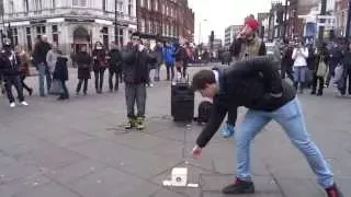 Amazing Beatboxers BALL-ZEE & MC ZANI performing on Camden Market High Street, Camden Town, London.