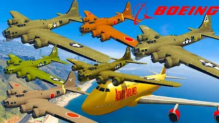 GTA V: Boeing B-17G Flying Fortress Airplanes Best Extreme Longer Crash and Fail Compilation