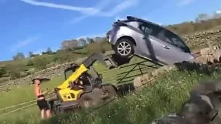 Farmer who used forklift tractor to move a car parked on his land