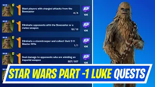 Fortnite Complete Star Wars Quests - How to EASILY Complete Part 1 - Luke and Chewbacca Quests