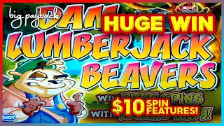 $10/SPIN BONUSES on Dam Lumberjack Beavers Slot - INSANE LUCK!