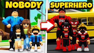 NOBODY Family To SUPERHERO Family in Roblox! (Brookhaven RP)