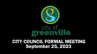 City Council Formal Meeting |  September 25, 2023