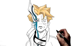 How To Draw Boruto (Otsutsuki Mode) | Step By Step | Boruto